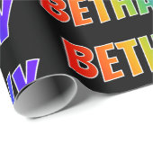 Rainbow Voornaam "BETHANY"; vun en kleurrijk Cadeaupapier (Rol Hoek)