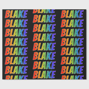 Rainbow Voornaam "BLAKE"; vun & kleurrijk Cadeaupapier