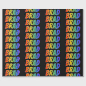 Rainbow Voornaam "BRAD"; vun & kleurig Cadeaupapier (Vlak)