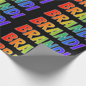Rainbow Voornaam "BRANDI"; vun & kleurrijk Cadeaupapier (Hoek)
