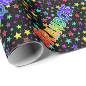 Rainbow voornaam "BRANDON" + sterren Cadeaupapier (Rol Hoek)