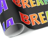 Rainbow Voornaam "BREANNA"; vun & kleurrijk Cadeaupapier (Rol Hoek)