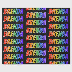 Rainbow Voornaam "BRENDA"; vun & kleurrijk Cadeaupapier