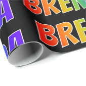 Rainbow Voornaam "BRENDA"; vun & kleurrijk Cadeaupapier (Rol Hoek)