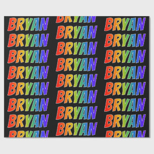 Rainbow Voornaam "BRYAN"; vun & kleurrijk Cadeaupapier
