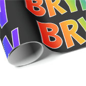 Rainbow Voornaam "BRYAN"; vun & kleurrijk Cadeaupapier (Rol Hoek)
