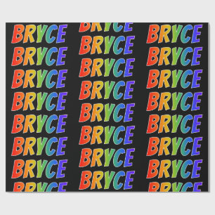 Rainbow Voornaam "BRYCE"; vun & kleurrijk Cadeaupapier