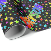 Rainbow Voornaam "BRYSON" + sterren Cadeaupapier (Rol Hoek)