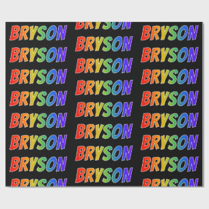 Rainbow Voornaam "BRYSON"; vun en kleurrijk Cadeaupapier