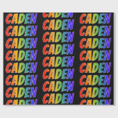 Rainbow Voornaam "CADEN"; vun en kleurrijk Cadeaupapier (Vlak)