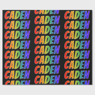 Rainbow Voornaam "CADEN"; vun en kleurrijk Cadeaupapier