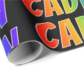Rainbow Voornaam "CADEN"; vun en kleurrijk Cadeaupapier (Rol Hoek)
