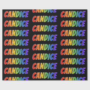 Rainbow Voornaam "CANDICE"; vun & kleurrijk Cadeaupapier