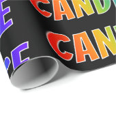 Rainbow Voornaam "CANDICE"; vun & kleurrijk Cadeaupapier (Rol Hoek)