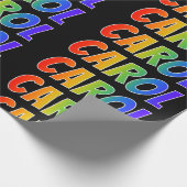 Rainbow Voornaam "CAROL"; vun en kleurrijk Cadeaupapier (Hoek)