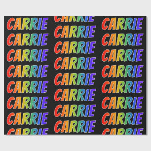 Rainbow Voornaam "CARRIE"; vun en kleurrijk Cadeaupapier