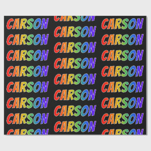 Rainbow Voornaam "CARSON"; vun & kleurrijk Cadeaupapier