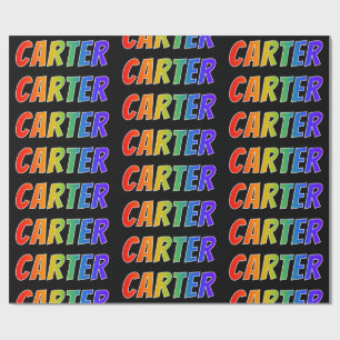 Rainbow Voornaam "CARTER"; vun & kleurrijk Cadeaupapier