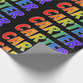 Rainbow Voornaam "CARTER"; vun & kleurrijk Cadeaupapier (Hoek)