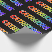 Rainbow Voornaam "CATHERINE"; vun en kleurrijk Cadeaupapier (Hoek)