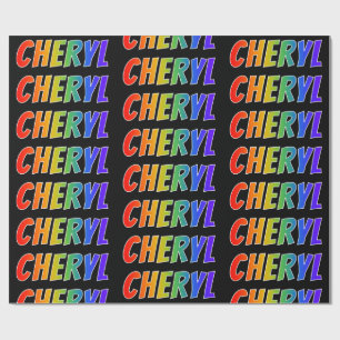Rainbow Voornaam "CHERYL"; vun en kleurrijk Cadeaupapier