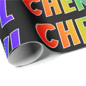 Rainbow Voornaam "CHERYL"; vun en kleurrijk Cadeaupapier (Rol Hoek)