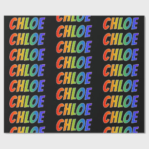 Rainbow Voornaam "CHLOE"; vun en kleurrijk Cadeaupapier
