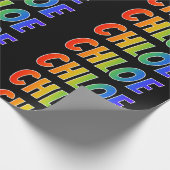 Rainbow Voornaam "CHLOE"; vun en kleurrijk Cadeaupapier (Hoek)