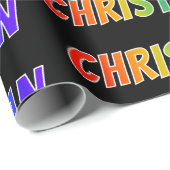 Rainbow Voornaam "CHRISTELIJK"; vun & kleurrijk Cadeaupapier (Rol Hoek)