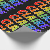 Rainbow Voornaam "CLAIRE"; vun & kleurrijk Cadeaupapier (Hoek)
