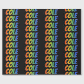 Rainbow Voornaam "COLE"; vun en kleurrijk Cadeaupapier (Vlak)