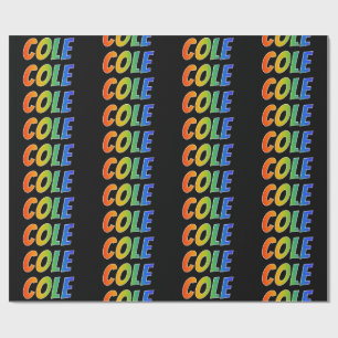 Rainbow Voornaam "COLE"; vun en kleurrijk Cadeaupapier