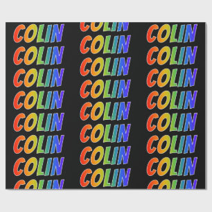 Rainbow Voornaam "COLIN"; vun & kleurrijk Cadeaupapier