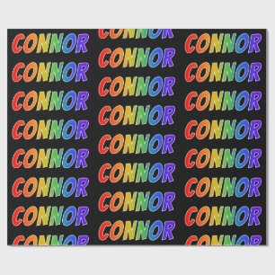 Rainbow Voornaam "CONNOR"; vun en kleurrijk Cadeaupapier