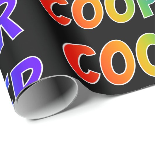 Rainbow Voornaam "COOPER"; vun en kleurrijk Cadeaupapier (Rol Hoek)