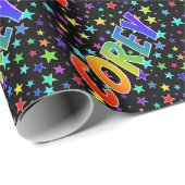 Rainbow voornaam "COREY" + sterren Cadeaupapier (Rol Hoek)