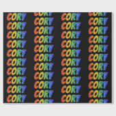 Rainbow Voornaam "CORY"; vun & kleurrijk Cadeaupapier (Vlak)
