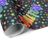Rainbow Voornaam "DALTON" + sterren Cadeaupapier (Rol Hoek)