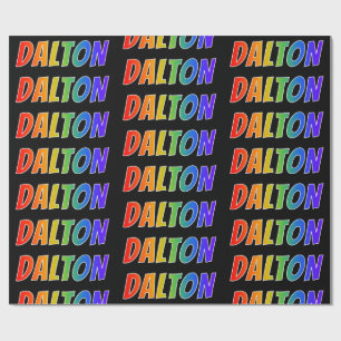 Rainbow Voornaam "DALTON"; vun en kleurrijk Cadeaupapier