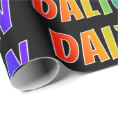 Rainbow Voornaam "DALTON"; vun en kleurrijk Cadeaupapier (Rol Hoek)
