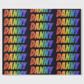 Rainbow Voornaam "DANNY"; vun & kleurrijk Cadeaupapier (Vlak)