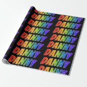 Rainbow Voornaam "DANNY"; vun & kleurrijk Cadeaupapier (Uitgerold)