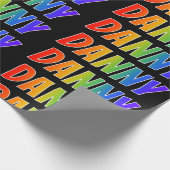 Rainbow Voornaam "DANNY"; vun & kleurrijk Cadeaupapier (Hoek)