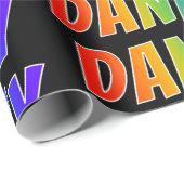 Rainbow Voornaam "DANNY"; vun & kleurrijk Cadeaupapier (Rol Hoek)