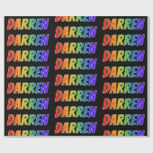 Rainbow Voornaam "DARREN"; vun en kleurrijk Cadeaupapier (Vlak)