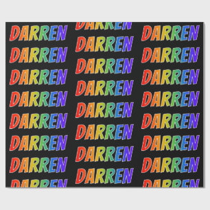 Rainbow Voornaam "DARREN"; vun en kleurrijk Cadeaupapier