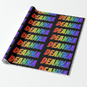 Rainbow Voornaam "DEANNA"; vun & kleurrijk Cadeaupapier (Uitgerold)