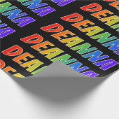 Rainbow Voornaam "DEANNA"; vun & kleurrijk Cadeaupapier (Hoek)