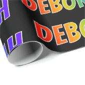 Rainbow Voornaam "DEBORAH"; vun en kleurrijk Cadeaupapier (Rol Hoek)