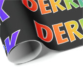 Rainbow Voornaam "DERRICK"; vun & kleurig Cadeaupapier (Rol Hoek)